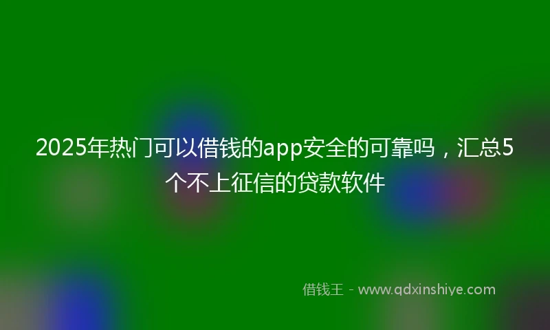 2025年热门可以借钱的app安全的可靠吗，汇总5个不上征信的贷款软件