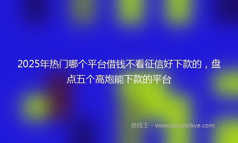 2025年热门哪个平台借钱不看征信好下款的，盘点五个高炮能下款的平台