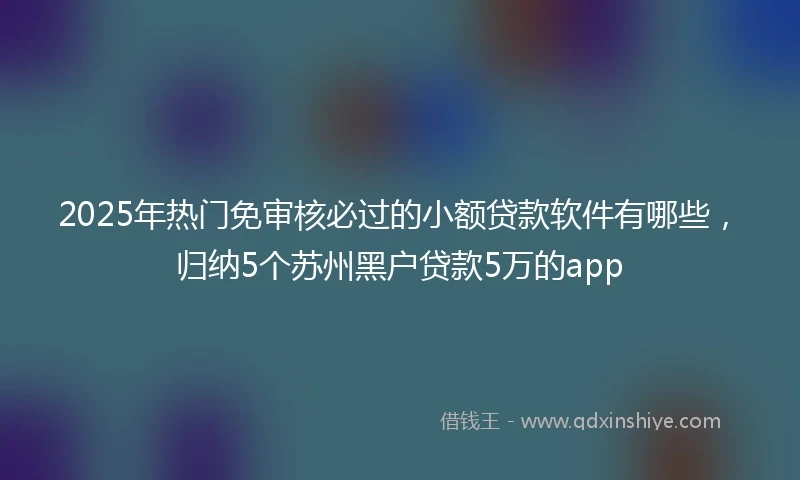 2025年热门免审核必过的小额贷款软件有哪些，归纳5个苏州黑户贷款5万的app