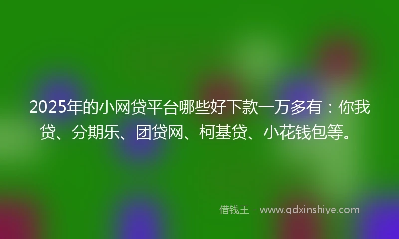 2025年的小网贷平台哪些好下款一万多有：你我贷、分期乐、团贷网、柯基贷、小花钱包等。