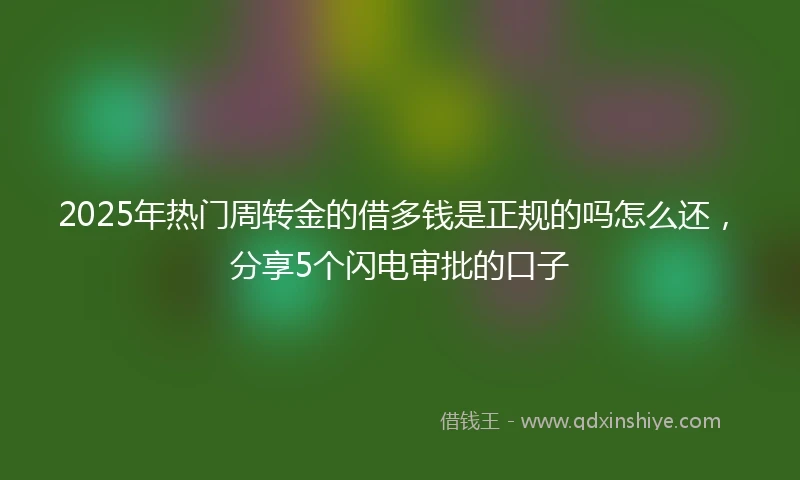 2025年热门周转金的借多钱是正规的吗怎么还，分享5个闪电审批的口子