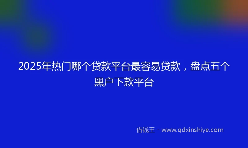 2025年热门哪个贷款平台最容易贷款，盘点五个黑户下款平台