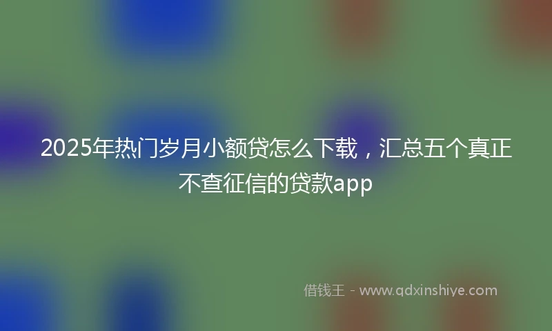 2025年热门岁月小额贷怎么下载，汇总五个真正不查征信的贷款app