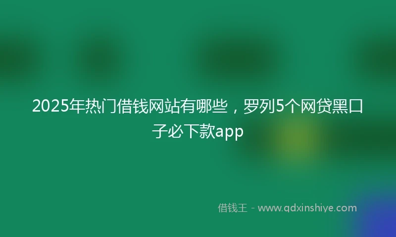 2025年热门借钱网站有哪些，罗列5个网贷黑口子必下款app