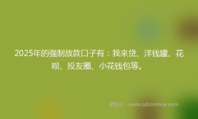 2025年的强制放款口子有：我来贷、洋钱罐、花呗、投友圈、小花钱包等。