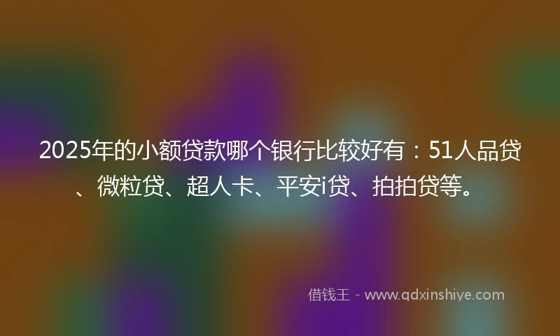 2025年的小额贷款哪个银行比较好有：51人品贷、微粒贷、超人卡、平安i贷、拍拍贷等。
