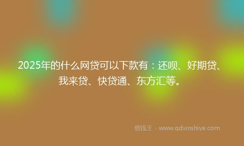 2025年的什么网贷可以下款有：还呗、好期贷、我来贷、快贷通、东方汇等。
