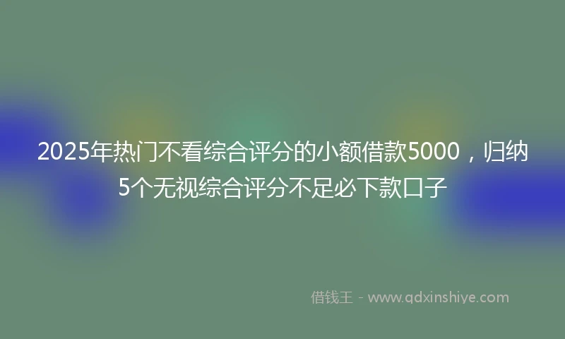 2025年热门不看综合评分的小额借款5000，归纳5个无视综合评分不足必下款口子