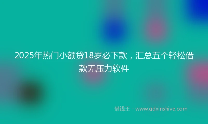 2025年热门小额贷18岁必下款，汇总五个轻松借款无压力软件