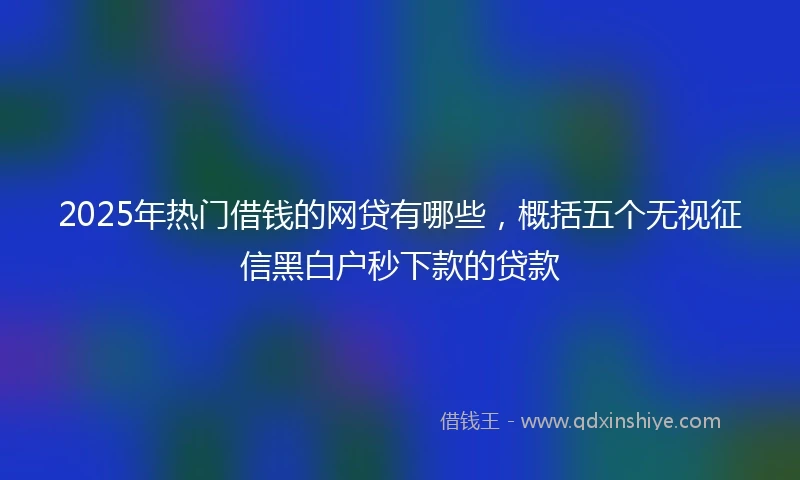 2025年热门借钱的网贷有哪些，概括五个无视征信黑白户秒下款的贷款