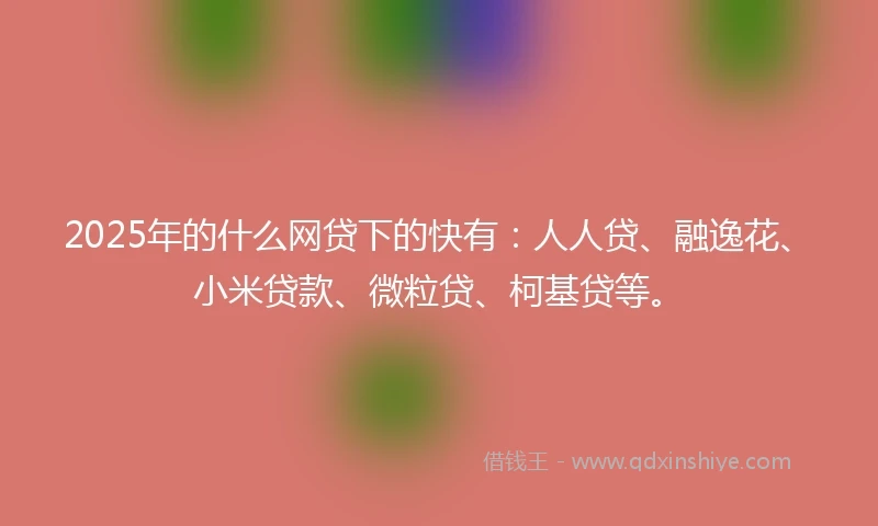 2025年的什么网贷下的快有：人人贷、融逸花、小米贷款、微粒贷、柯基贷等。