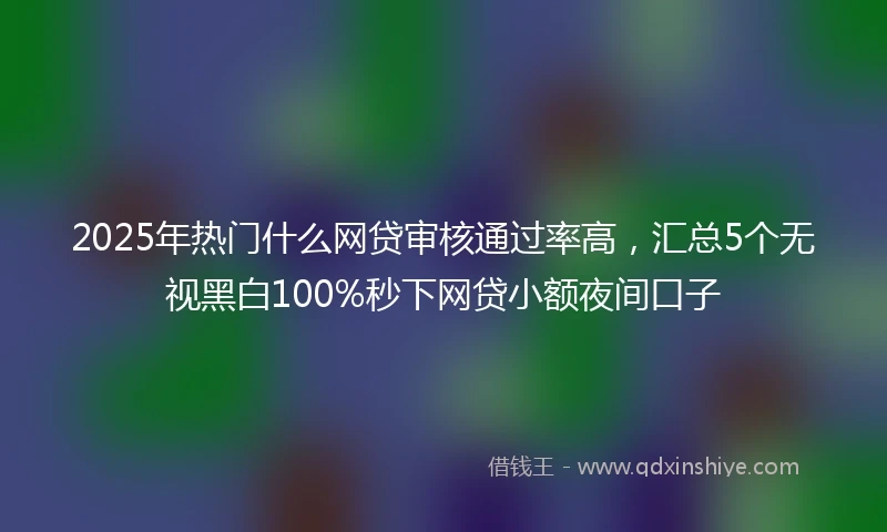 2025年热门什么网贷审核通过率高，汇总5个无视黑白100%秒下网贷小额夜间口子