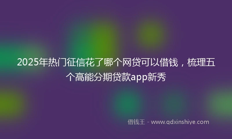 2025年热门征信花了哪个网贷可以借钱，梳理五个高能分期贷款app新秀