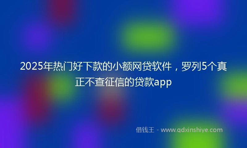 2025年热门好下款的小额网贷软件，罗列5个真正不查征信的贷款app
