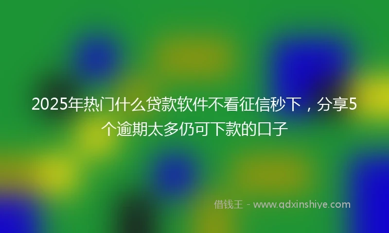 2025年热门什么贷款软件不看征信秒下，分享5个逾期太多仍可下款的口子