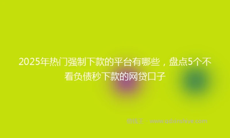 2025年热门强制下款的平台有哪些，盘点5个不看负债秒下款的网贷口子