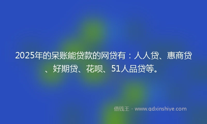 2025年的呆账能贷款的网贷有：人人贷、惠商贷、好期贷、花呗、51人品贷等。