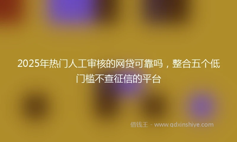 2025年热门人工审核的网贷可靠吗，整合五个低门槛不查征信的平台