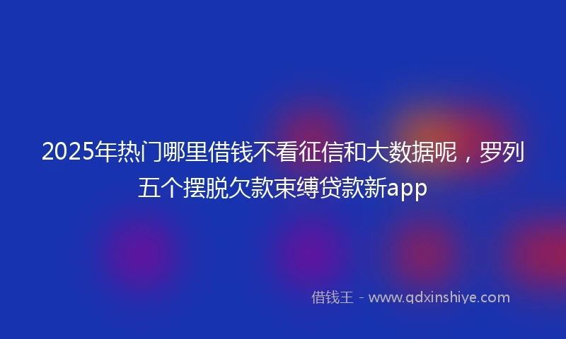 2025年热门哪里借钱不看征信和大数据呢，罗列五个摆脱欠款束缚贷款新app