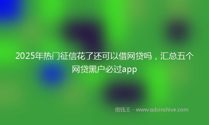 2025年热门征信花了还可以借网贷吗，汇总五个网贷黑户必过app