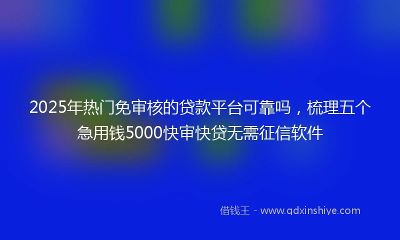 2025年热门免审核的贷款平台可靠吗，梳理五个急用钱5000快审快贷无需征信软件