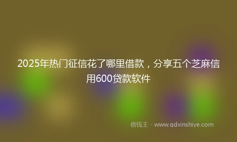 2025年热门征信花了哪里借款，分享五个芝麻信用600贷款软件