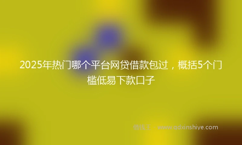 2025年热门哪个平台网贷借款包过，概括5个门槛低易下款口子
