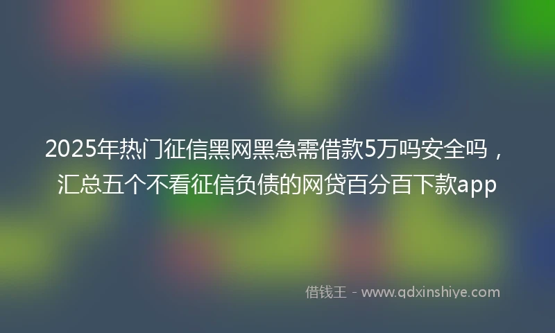 2025年热门征信黑网黑急需借款5万吗安全吗，汇总五个不看征信负债的网贷百分百下款app