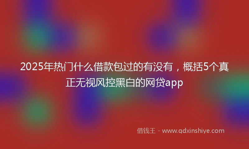 2025年热门什么借款包过的有没有，概括5个真正无视风控黑白的网贷app
