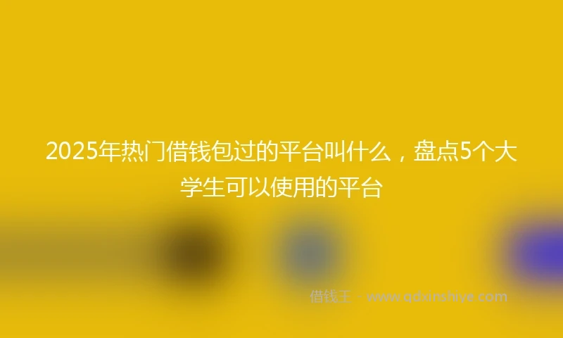 2025年热门借钱包过的平台叫什么，盘点5个大学生可以使用的平台