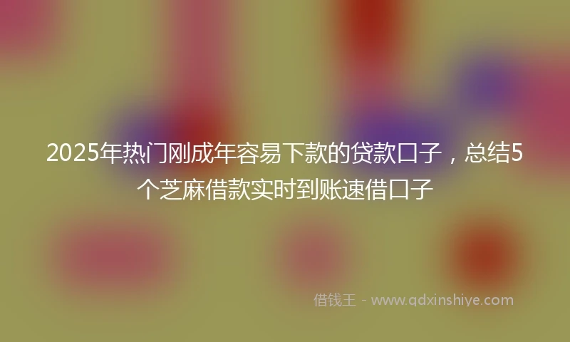 2025年热门刚成年容易下款的贷款口子，总结5个芝麻借款实时到账速借口子