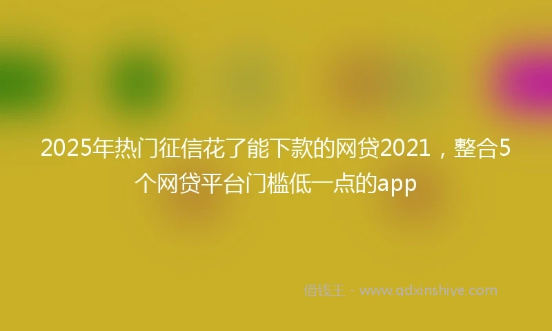 2025年热门征信花了能下款的网贷2021，整合5个网贷平台门槛低一点的app