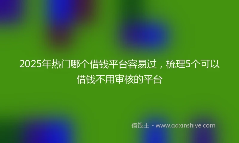 2025年热门哪个借钱平台容易过，梳理5个可以借钱不用审核的平台