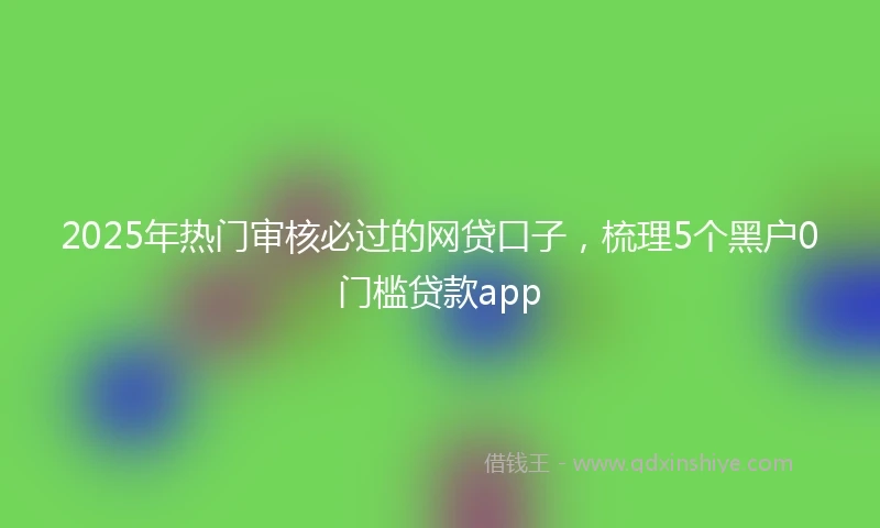 2025年热门审核必过的网贷口子，梳理5个黑户0门槛贷款app