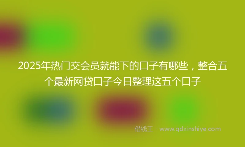 2025年热门交会员就能下的口子有哪些，整合五个最新网贷口子今日整理这五个口子
