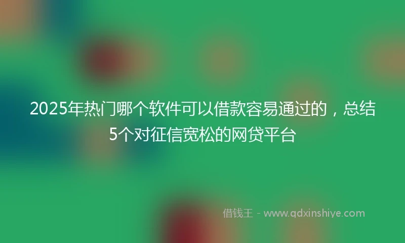 2025年热门哪个软件可以借款容易通过的，总结5个对征信宽松的网贷平台