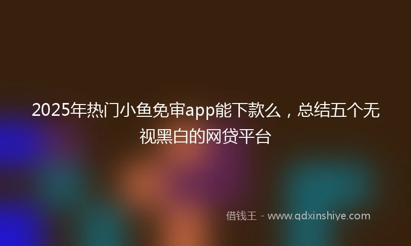 2025年热门小鱼免审app能下款么，总结五个无视黑白的网贷平台