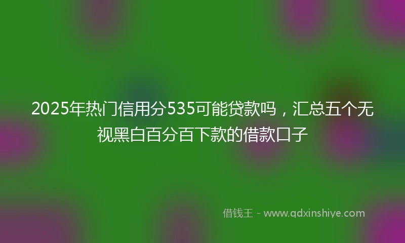 2025年热门信用分535可能贷款吗，汇总五个无视黑白百分百下款的借款口子