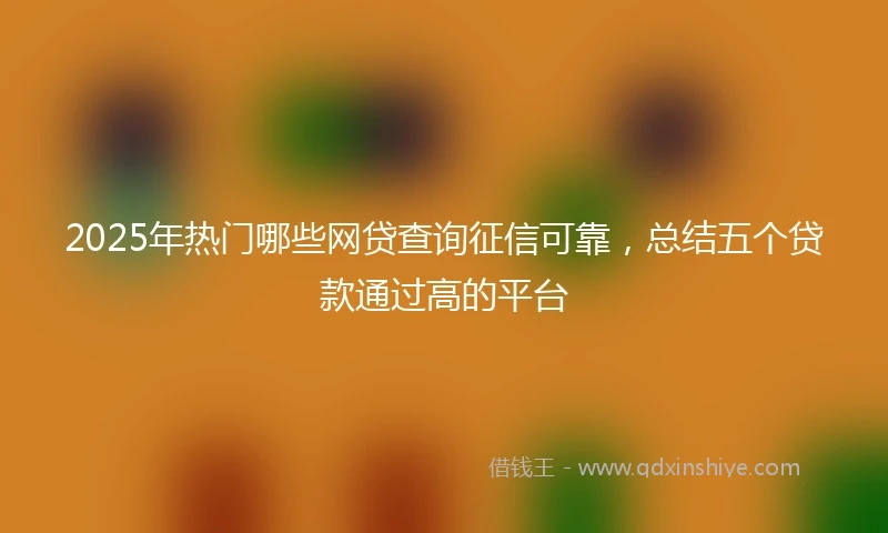2025年热门哪些网贷查询征信可靠，总结五个贷款通过高的平台