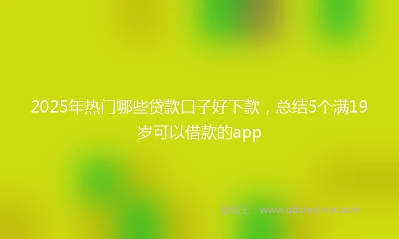 2025年热门哪些贷款口子好下款，总结5个满19岁可以借款的app