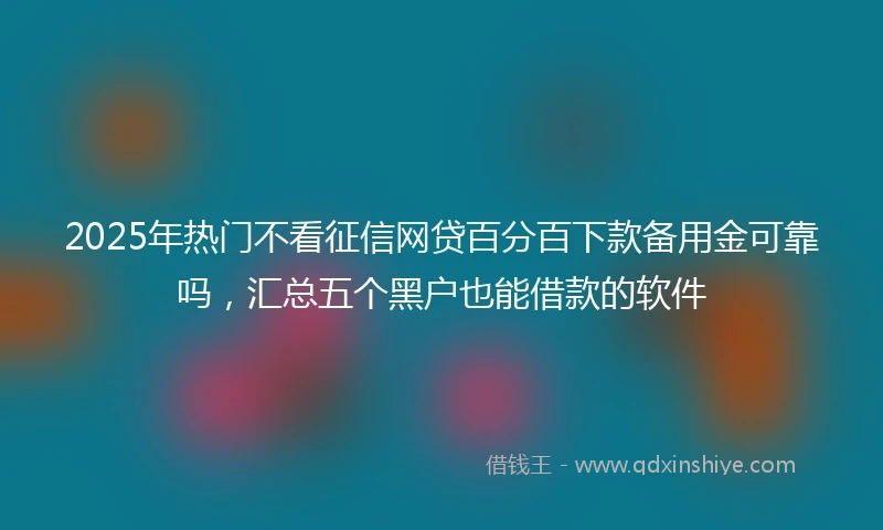 2025年热门不看征信网贷百分百下款备用金可靠吗，汇总五个黑户也能借款的软件