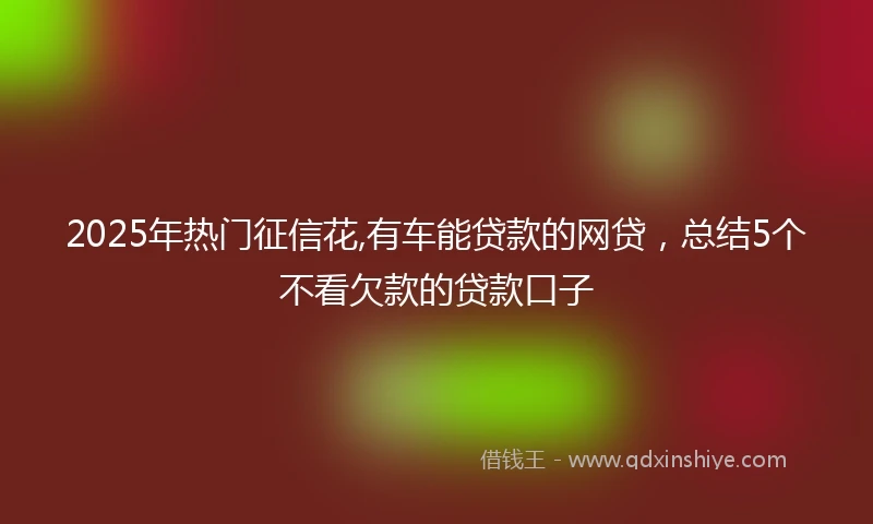 2025年热门征信花,有车能贷款的网贷，总结5个不看欠款的贷款口子