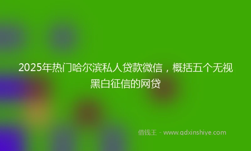 2025年热门哈尔滨私人贷款微信，概括五个无视黑白征信的网贷