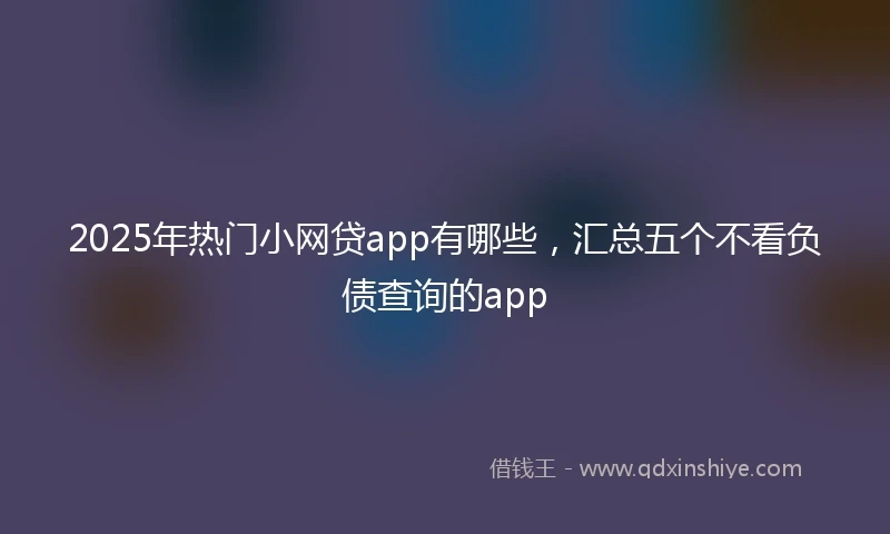 2025年热门小网贷app有哪些，汇总五个不看负债查询的app
