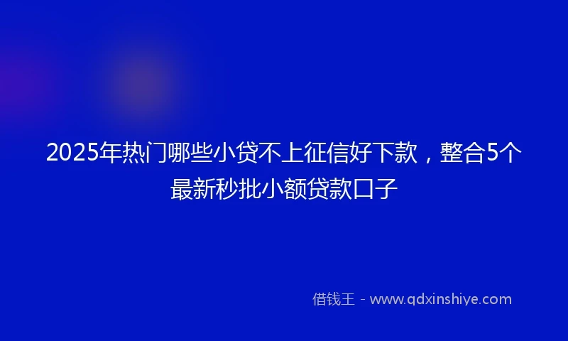 2025年热门哪些小贷不上征信好下款，整合5个最新秒批小额贷款口子