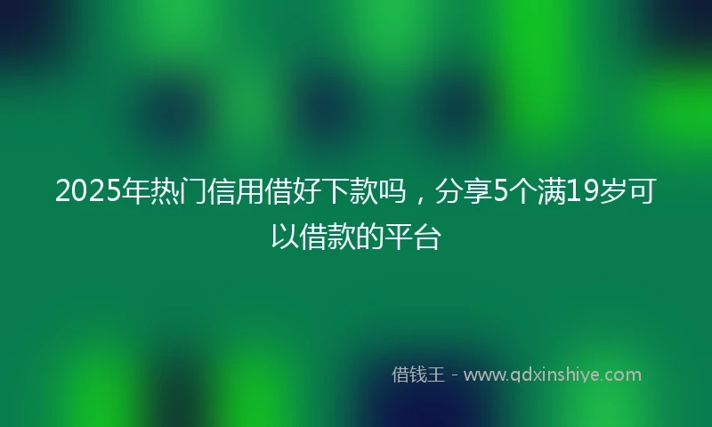 2025年热门信用借好下款吗，分享5个满19岁可以借款的平台