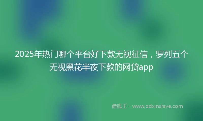 2025年热门哪个平台好下款无视征信，罗列五个无视黑花半夜下款的网贷app
