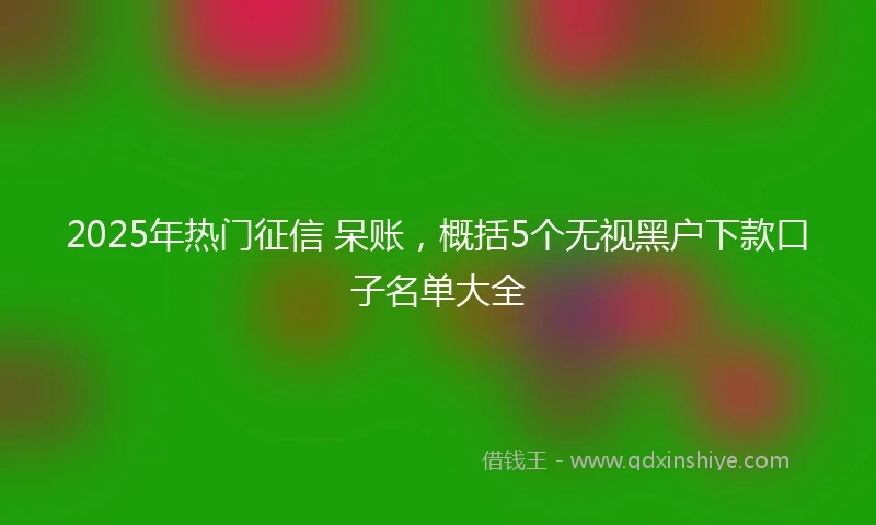 2025年热门征信 呆账，概括5个无视黑户下款口子名单大全