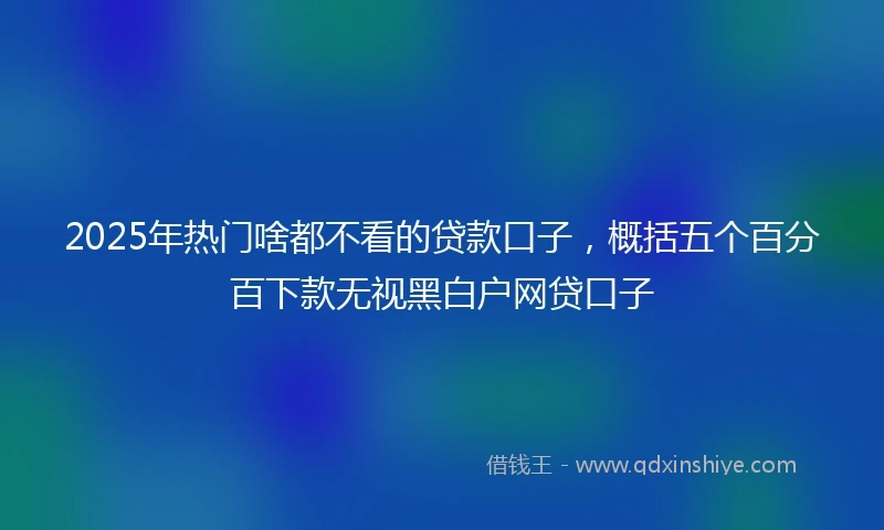 2025年热门啥都不看的贷款口子，概括五个百分百下款无视黑白户网贷口子