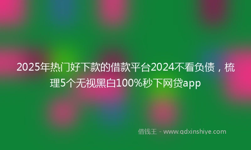 2025年热门好下款的借款平台2024不看负债，梳理5个无视黑白100%秒下网贷app